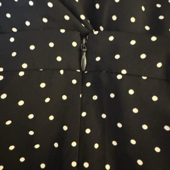 Loft Size 8 Blue w/White Polka Dots Mid-Calf A-Line Skirt - EUC - Picture 2 of 5